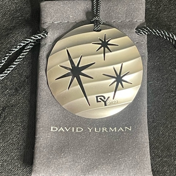 Authentic David Yurman Silver Ornaments On Embellished Cord w/ DY Pouch - Picture 4 of 6